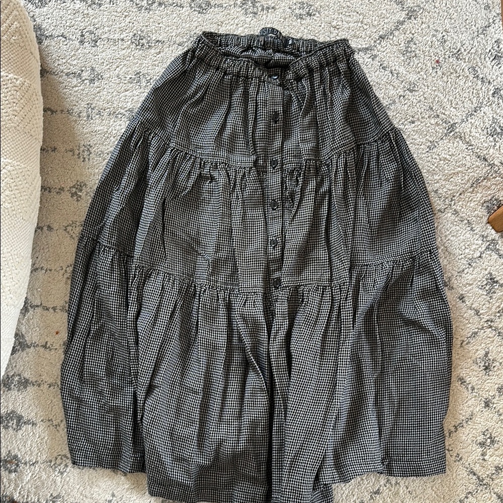 Christy Dawn Gray Tiered Midi Skirt